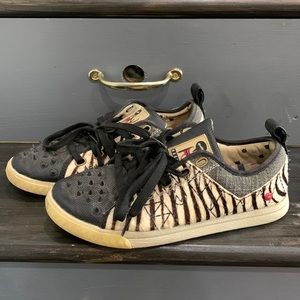 Harlem Yu zebra spike sneakers!